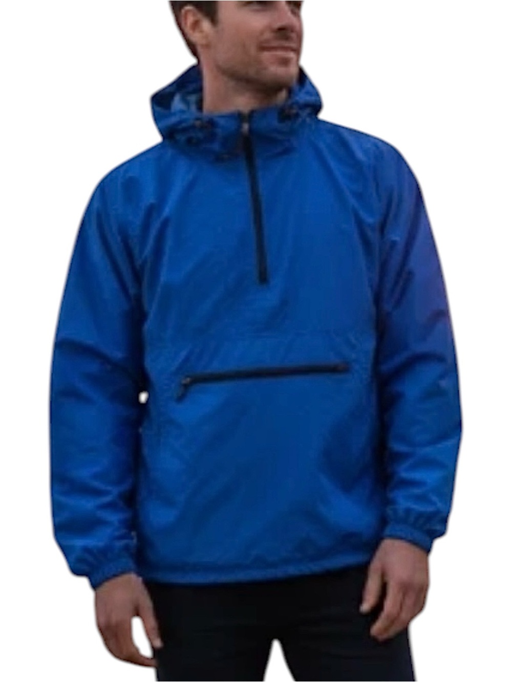 VTG Men’s Blue Original Cold Storage Hooded Anorak Pullover Jacket - Medium